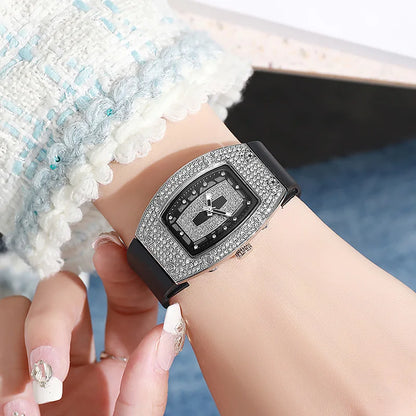 New Fashion Women Crystal Tonneau Watches For Woman Silicone Jelly Quartz Watch Students Gifts Reloj Mujer Ladies Wrist Watches