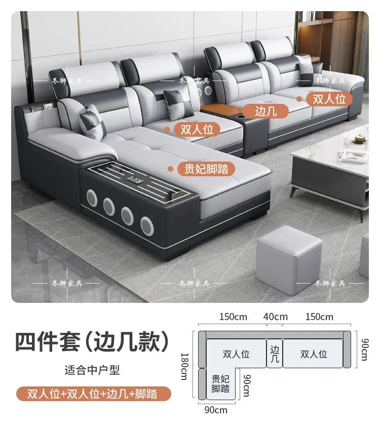 Fabric sofa modern simple living room combination large and small apartment furniture cat scratching skin leave-in technology cl