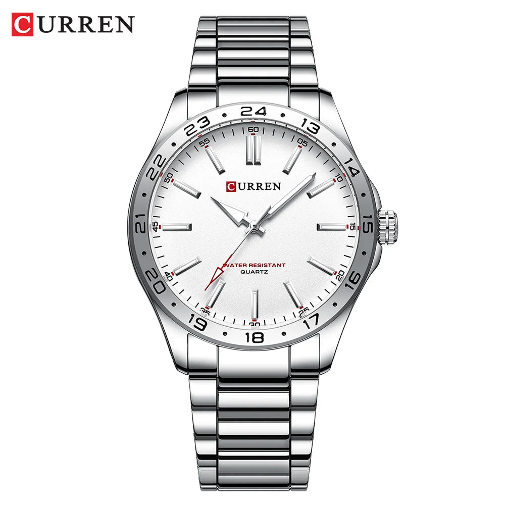 CURREN Men Fashion Ultra Thin Watches Simple Men Business Stainless Steel Quartz Watch Casual Watch For Man Relogio Masculino