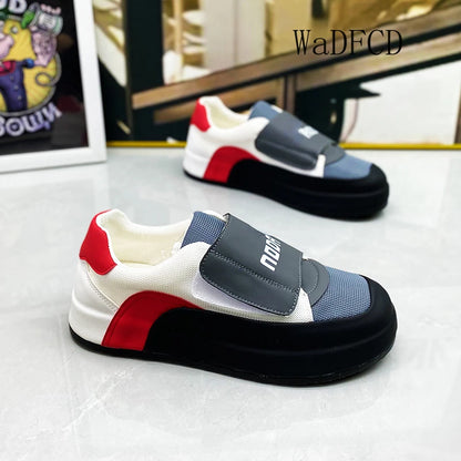 Sneaker Casual Men Designer Cover Bottom Board Shoe Fashion Microfiber Leather/Mesh Breathable Increased Internal Platform Shoes