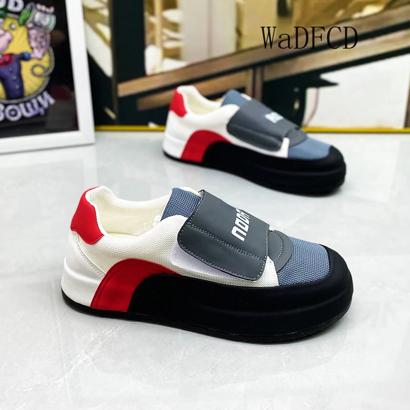 Sneaker Casual Men Designer Cover Bottom Board Shoe Fashion Microfiber Leather/Mesh Breathable Increased Internal Platform Shoes