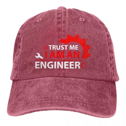 Trust Me I Am Engineer Baseball Cap Red Logo High Quality Washed Trucker Hat Unisex Men Classic Design Snapback Cap |...
