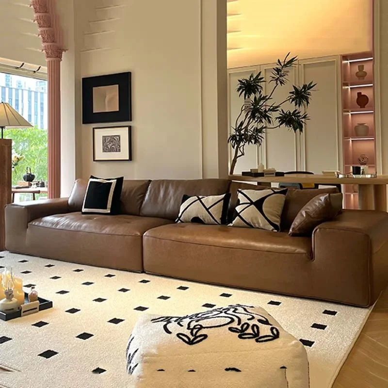 Leather Living Room Sofa Luxury Sectional Modern Design Sofa Apartment Interior Salon Canape De Luxe Moderne Room Decor - Kimlud