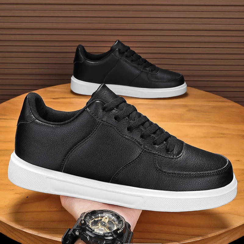 Leather Men White Sneakers Classics Breathable Comfort Casual Shoes Men Fashion Outdoor Running Shoes Couple Footwear Size 36-47 - Kimlud