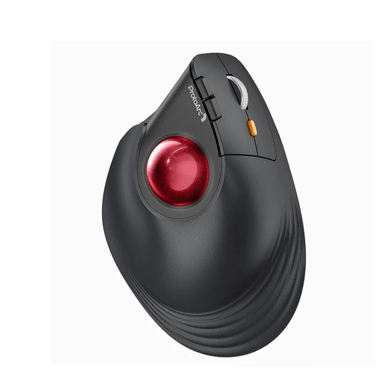 ProtoArc Vertical Wireless Trackball Mouse EM05 NL Bluetooth Ergonomic Rollerball Mouse Rechargeable Computer Laptop Thumb Mouse