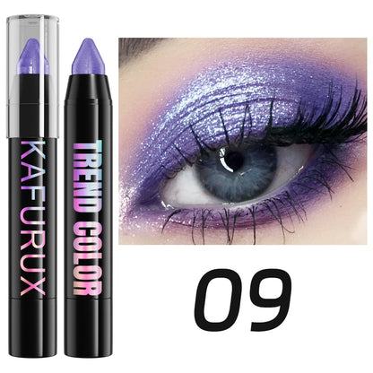 19 color 1pcs Smoky Dark Green Eyeshadow Pen Stick Waterproof  Metallic Glitter Eye Shadow Highlighter Pencil Makeup Tool Cosmet