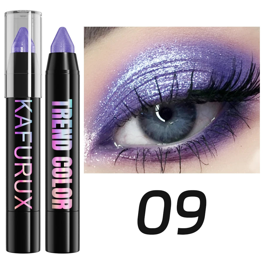 19 color 1pcs Smoky Dark Green Eyeshadow Pen Stick Waterproof  Metallic Glitter Eye Shadow Highlighter Pencil Makeup Tool Cosmet