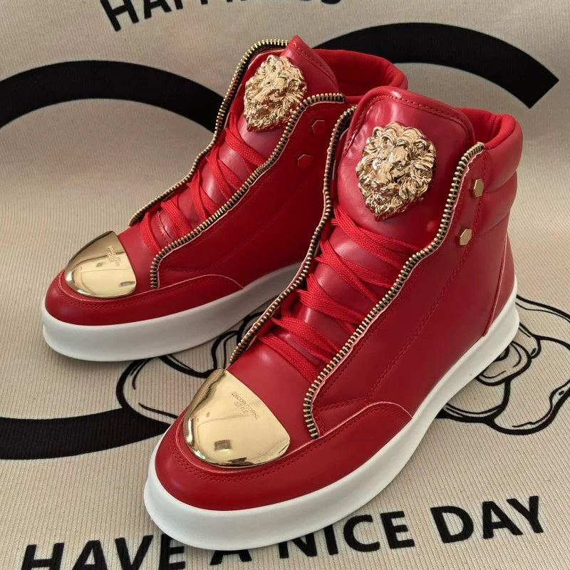 original shoes brand high top casual shoes for man zip decoration casual sneakers mens ankle boots sports hip-hop running shoes - Kimlud