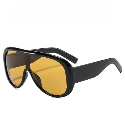 Oversized One Piece Large Frame Y2K Cat Eye Sunglasses for Women Men Retro Square Gradient Sun Glasses UV400 Decoration Shades