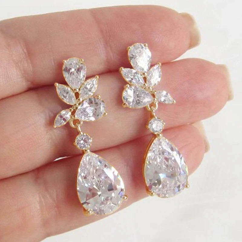 Huitan Crystal Drop Earrings with Bling Bling Cubic Zirconia Temperament Women Earrings High Quality Silver Color Trendy...
