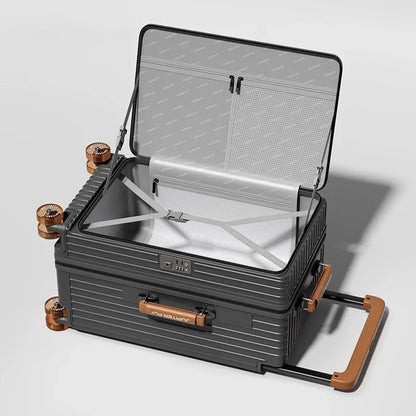 20 24 28 Inch Side Opening Expandable Luggage Rolling Carry on Trolley Suitcase on Wheels