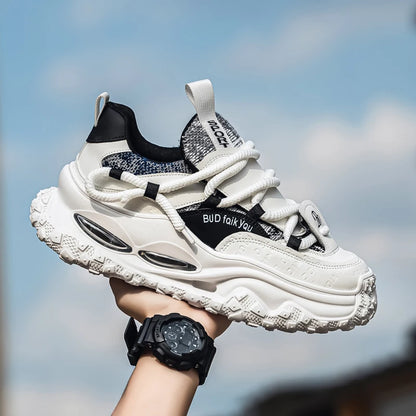 Thick Sole Heightened Comfortable Breathable Sports Shoes 2025 Autumn  New Men's Casual Footwear Mesh Anti Slip Running Sneakers