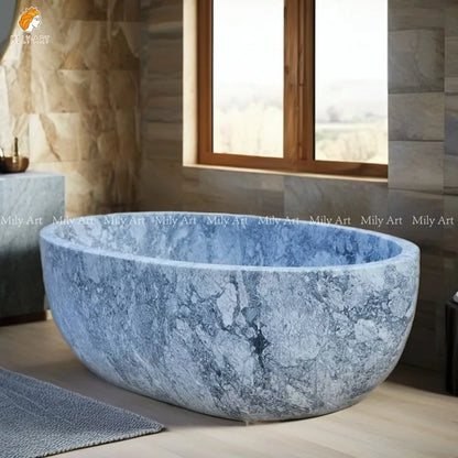 Custom Grey Stone Round Marble Natural Graphic Design Modern Freestanding Bath Tub Bathtub for Sale