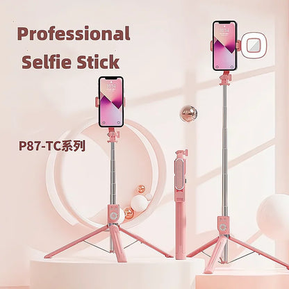 P87-TC selfie stick tripod 360 °/180 ° rotating selfie stick phone holder, with wireless Bluetooth remote control expandable