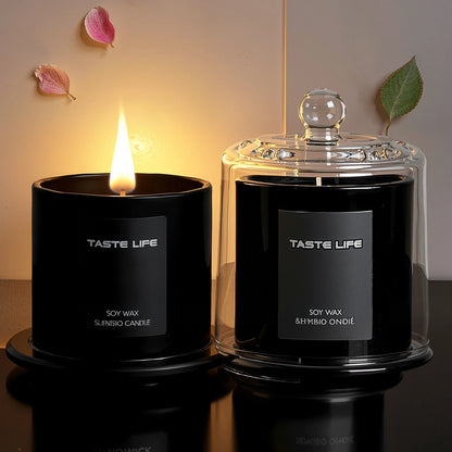 Premium Soy Wax Scented Candles with Glass Cloche, Smokeless Essential Oil Aromatherapy for Home Spa, Gift-Ready...