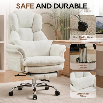 TCGBKAF Big and Tall Executive Criss Cross Office Chair, Ergonomic Computer Desk Chair with Adjustable Backrest, Flip Armrests & Footrest for Home & Office