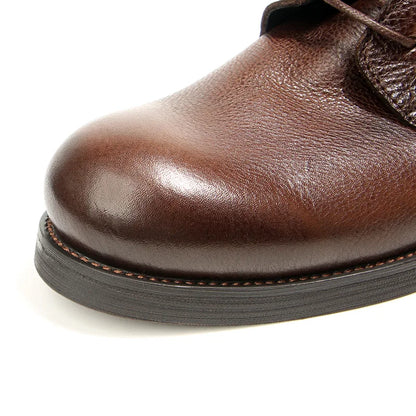 Cowhide Men's Boots Genuine Leather Shoes Men Side Zipper Men Ankle Boots Handmade Retro Leather Boots Luxury Men's Formal Shoes