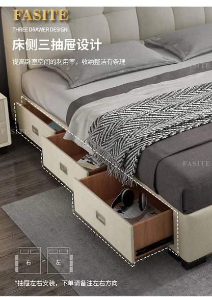 Premium High-quality New Arrival Technology Fabric Bed Small Unit, Master Bedroom, Large Bed, Light Luxury Nordic Fabric Bed