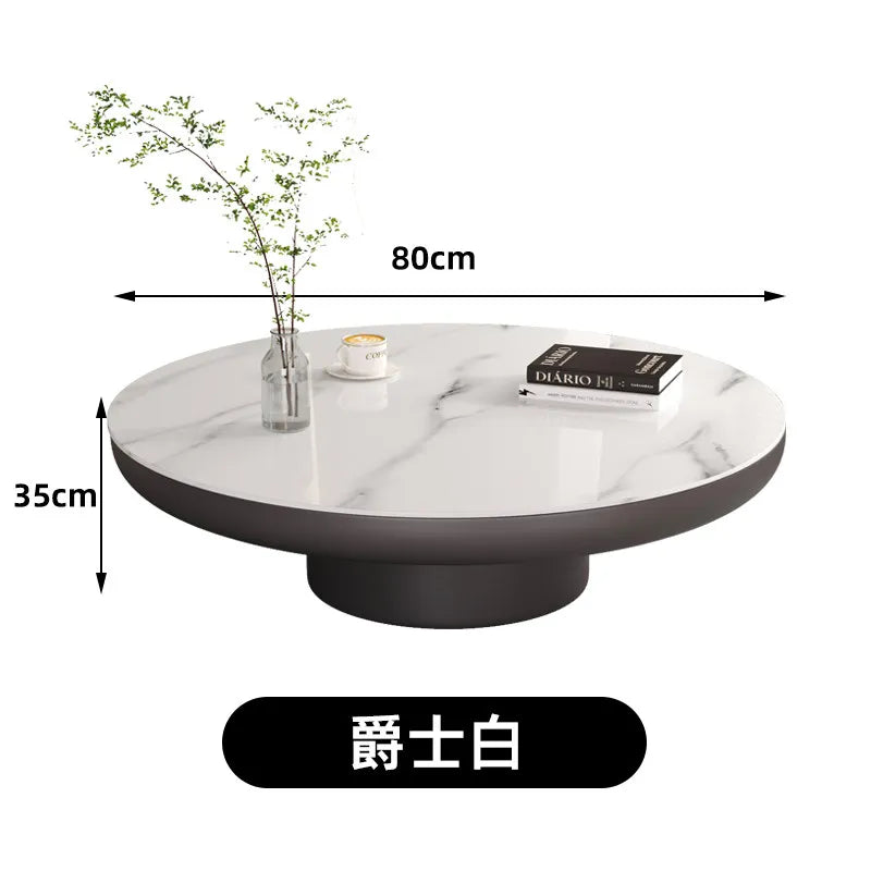 Italian Luxury Coffee Table Round Minimalist Living Room Aesthetic Coffee Table Service Simple Mesa Auxiliar Home Furniture