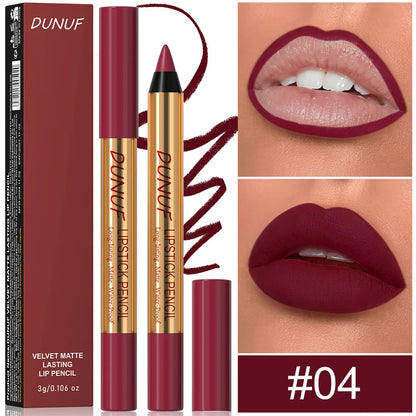 Waterproof Matte Lipliner Pencil Dark Red Contour Tint Lipstick Long Lasting Non-stick Cup Lip Liner Sexy Lips Makeup...