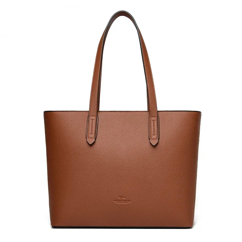 Genuine High Quality Large Capacity Shoulder Bag Female Tote Bag New Luxury Designer Handbag For Fashion Women Brand Shopper Bag - Kimlud