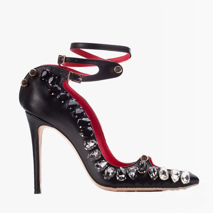 2026 Runway Women Pumps Crystal Metal Decoration High Heels Sandals For Women Luxury Designer Nightclubs Banquets Female Shoes - Kimlud