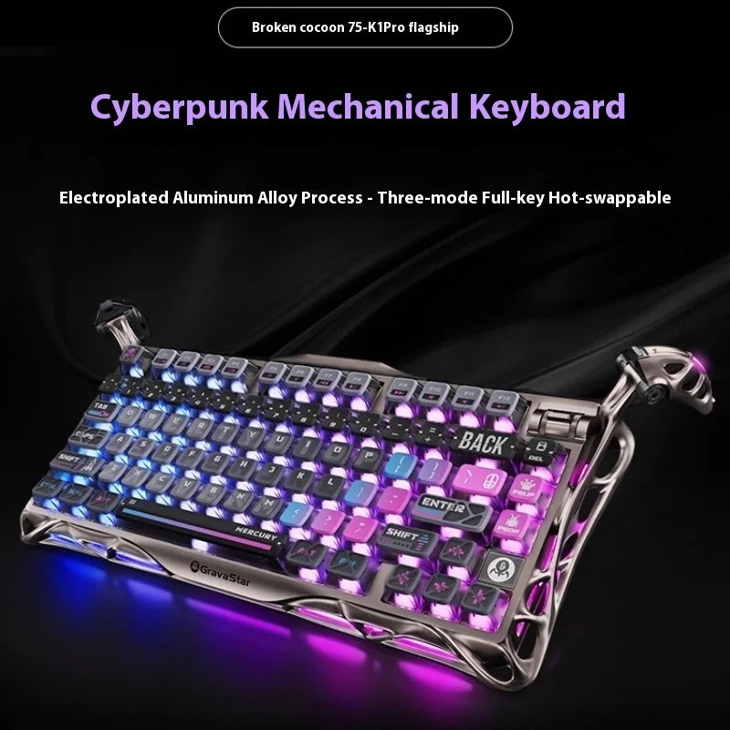 Gravastar 75k1pro Mechanical Keyboard Wireless Gaming Esports Professionali Keyboard Aluminum Customization Computer Peripherals - Kimlud