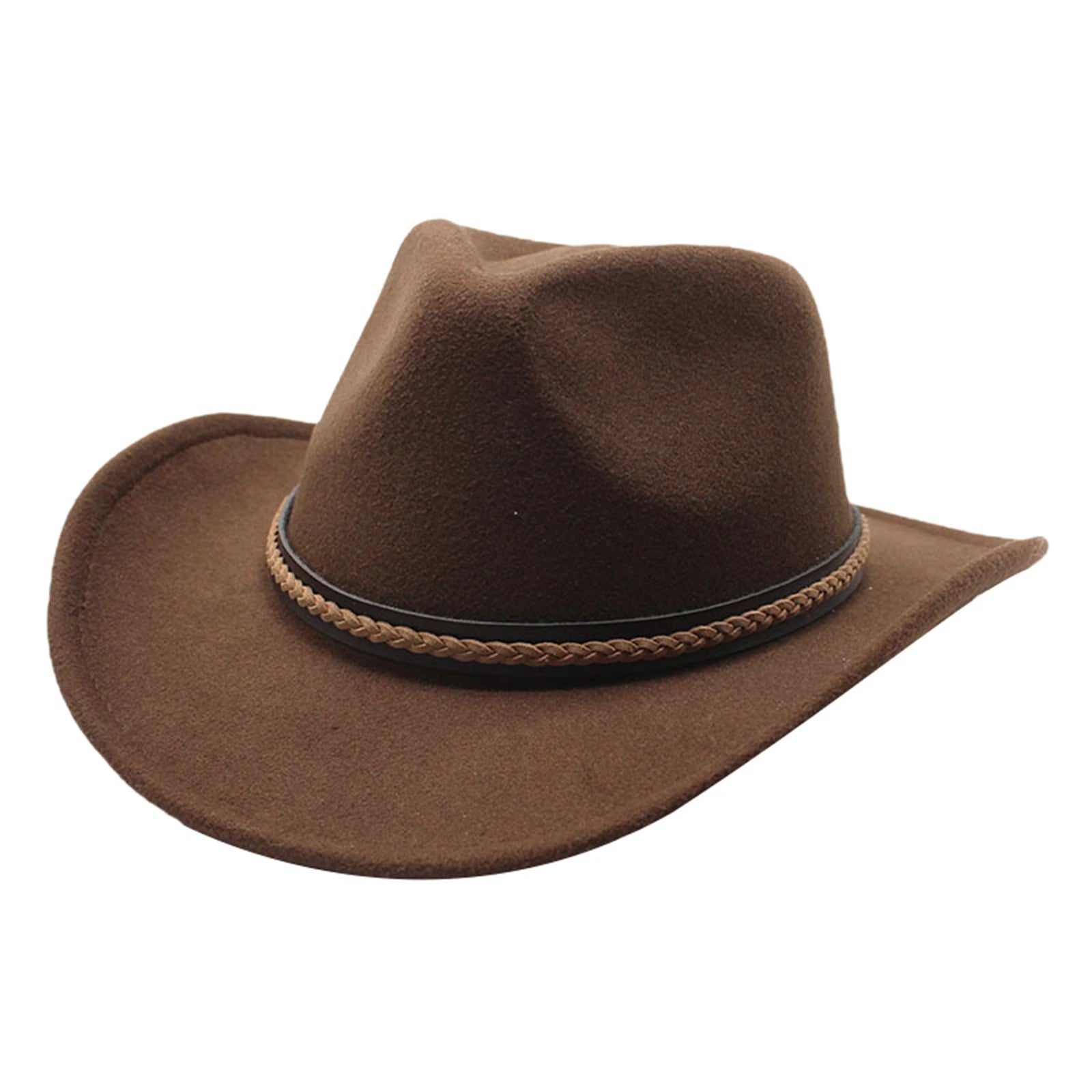 Classic Cowboy Hats for Women Men Retro Cowgirl Hats Wide Brim Felt Hats with Decorative Band | Kimlud Mid Range Rug