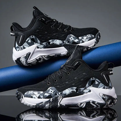 High Quality Men Basketball Shoes Brand Men Sneakers Luxyry Design Mesh Breathable Sports Shoes High Top Anti-slip Casual Shoes - Kimlud
