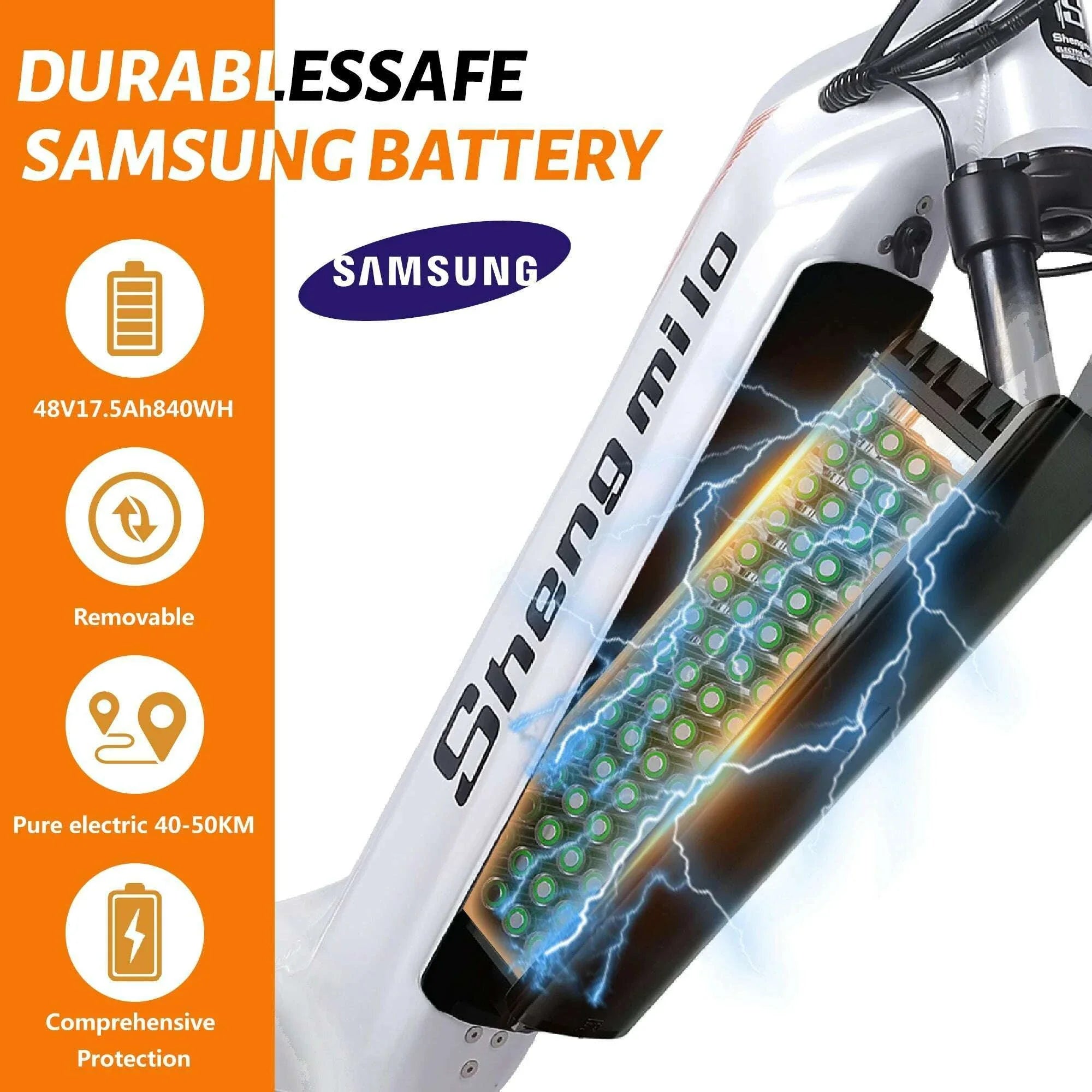 Shengmilo MX06 48V17.5AH 26 Inch Fat Tyre City Electric Bike Men's E-Mountain Ebike Snowmobile e bike 1000W motor E-bike