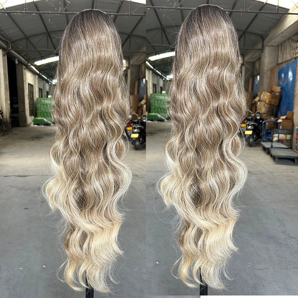 Magicae Ponytail 28Inches Ombre Brown Blond 27/ 613 Clip in Synthetic Hair Extension 180grams Heat Resistant Body Wavy |...