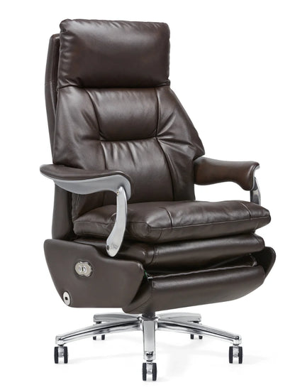 Contemporary Luxury Office Chair Ergonomic Conference Reception Chair with Electric Massage Feature Leather Design for Boss - Kimlud
