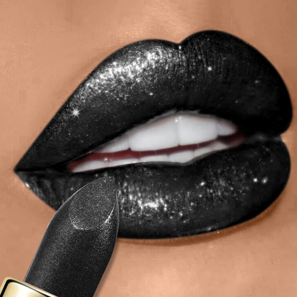 Pearlescent Glitter Lipstick Metallic Waterproof Long Lasting Matte Shimmer Diamond Lipstick Women Sexy Lips Makeup...
