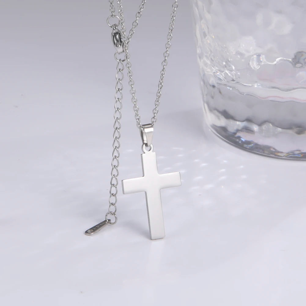 Amaxer Stainless Steel Cross Pendant Choker Necklace For Women Church Dainty Collar Religious Jewelry Gift | Kimlud...