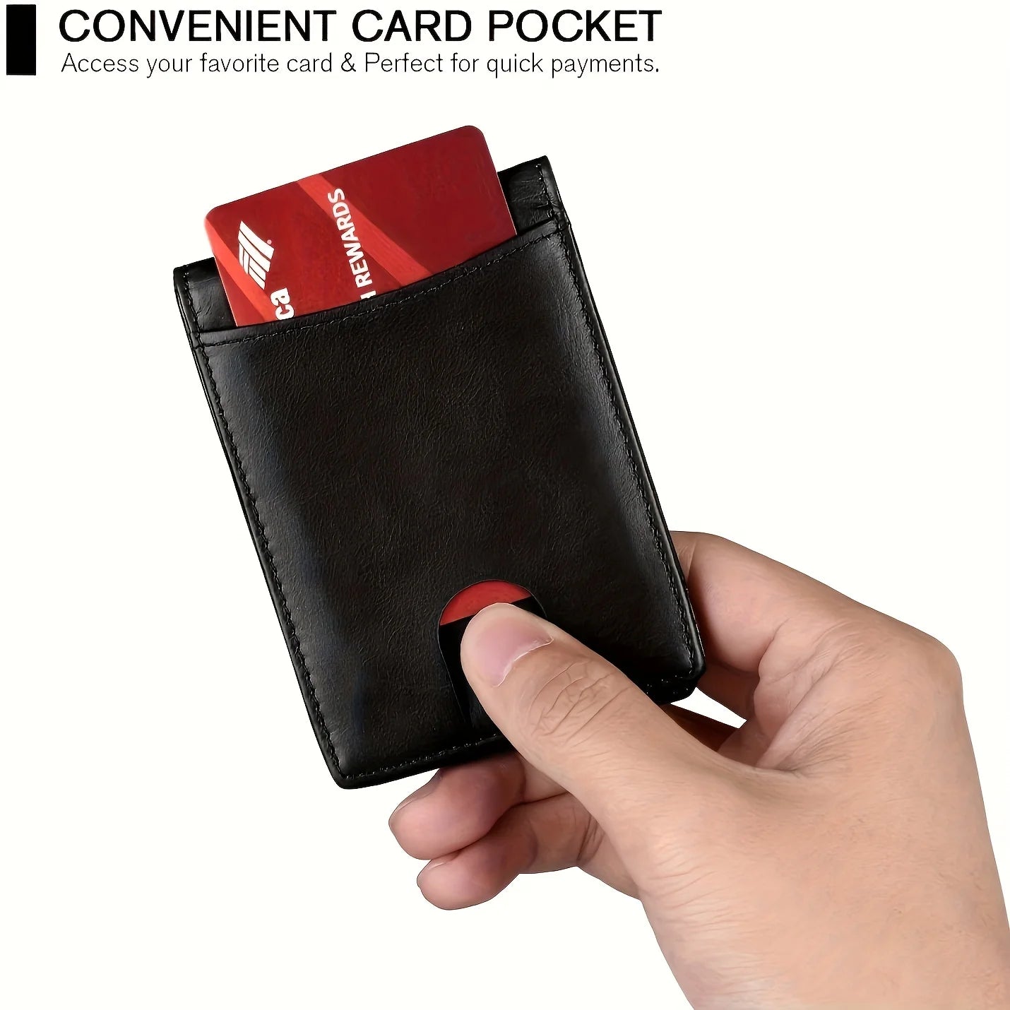 Men's Leather Wallet, RFID Blocking Anti-theft Wallet, Multi-card Card Holder, Money Clip