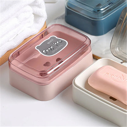 Suction Cup Soap Dish Box For Bathroom Shower Soap Holder with Drain Portable Leaf Shape Toilet Laundry Soap Rack Tray...