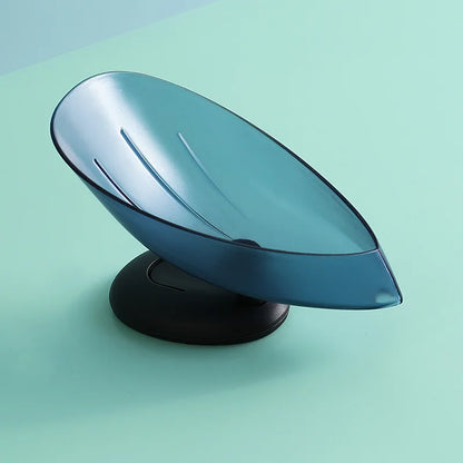 Suction Cup Soap Dish Box For Bathroom Shower Soap Holder with Drain Portable Leaf Shape Toilet Laundry Soap Rack Tray...