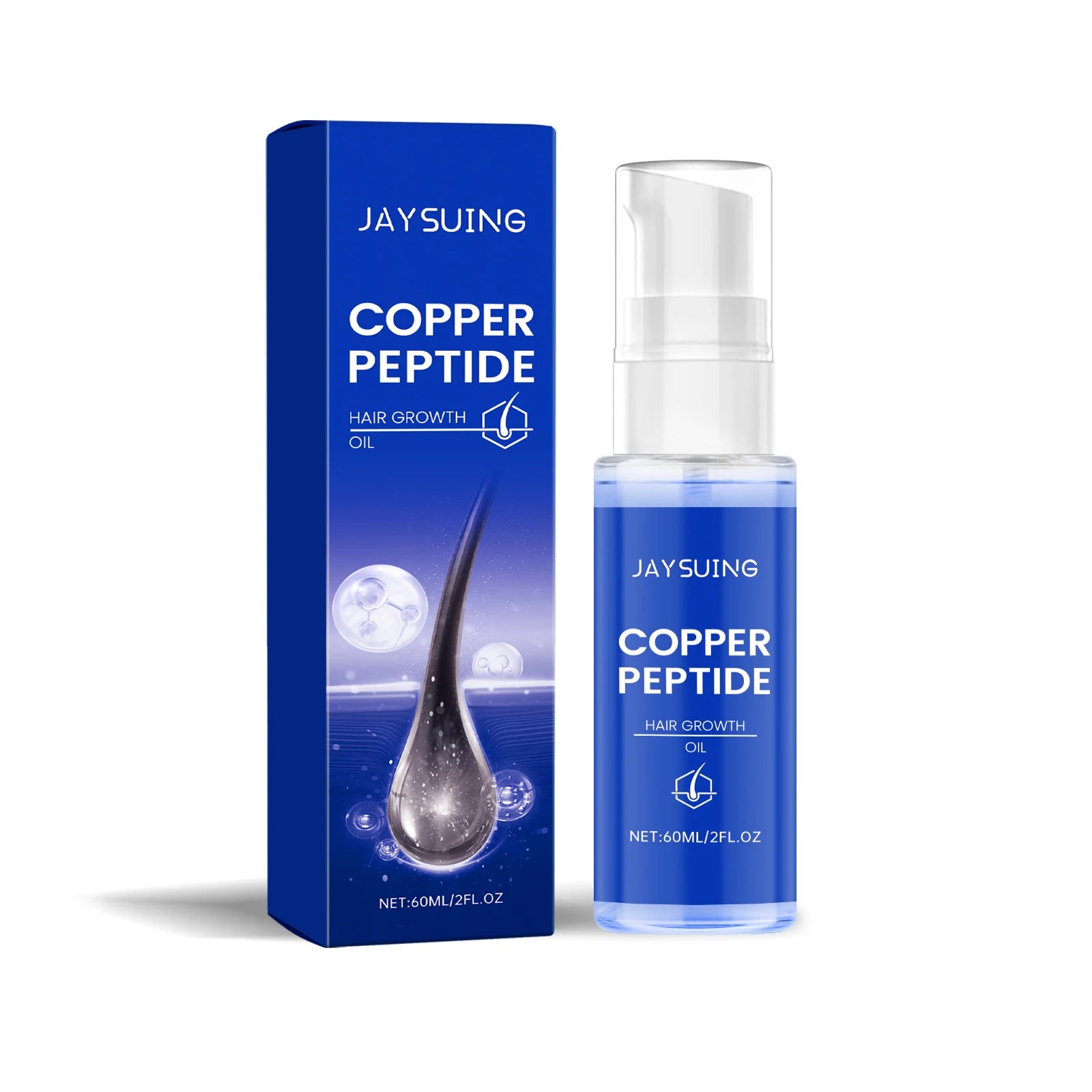 Copper Peptide Shampoo Hair Growth Serum Scalp Nourishing Spray Anti Hair Loss Essence Oil Strengthen Roots Dense Hair Care Set - Kimlud