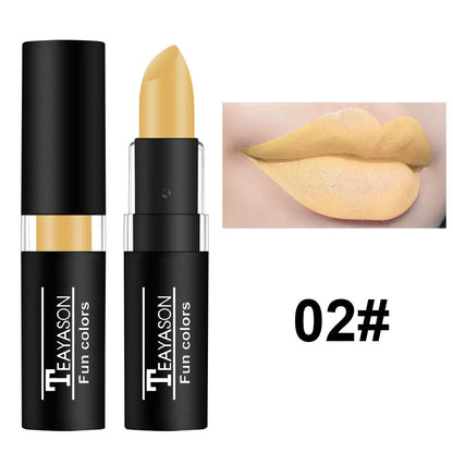 1Pcs Long Lasting Pigment Nude Purple Black Blue Red Green Lipstick Waterproof Velvet Matte Luxury Lips Makeup Cosmetics