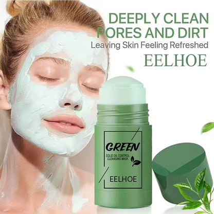 Green Tea Cleansing Solid Face Mask Stick Cleans Pores Remove Acne Blackhead Oil Control Lighten Moisturizing Beauty...