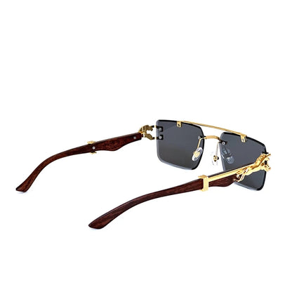 New In Sunglasses For Men Wooden Rimless Sunglasses Women Vintage Square Fashion Glasses Luxe Gafas De Sol Hombre...