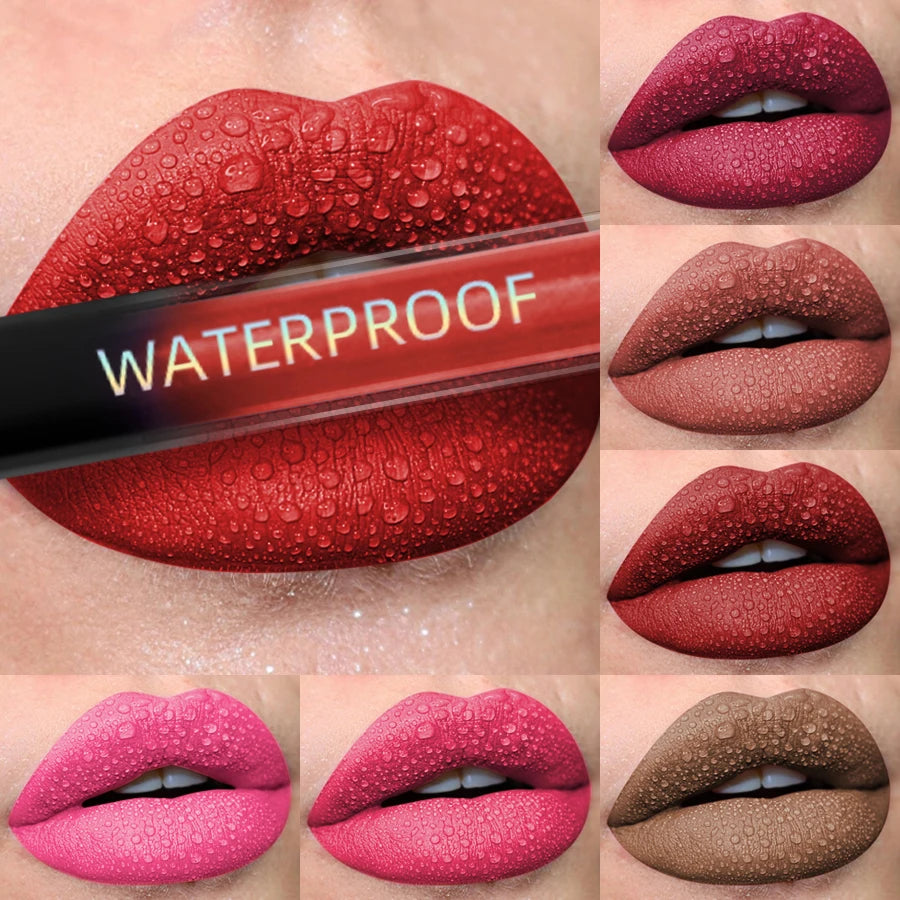 19 Colors Matte Velvet Lip Gloss Waterproof Liquid Lipstick Nude Black Lips Tint Makeup Lip Glaze Cosmetics Red Lip...