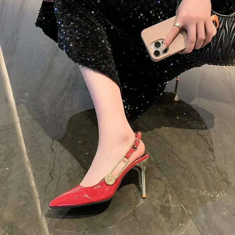 Designer Luxury Pointed High Heels Rhinestone Party Dress Sandals Women 2024 Fashion Elegant Sexy Office Gladiator Women Pumps