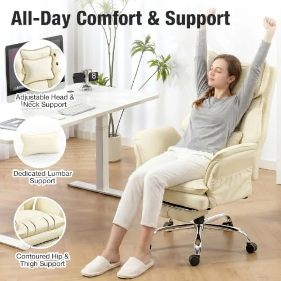 Office chair with criss cross design, PU leather material, black color, ergonomic footrest and flip-up arms for enhanced...