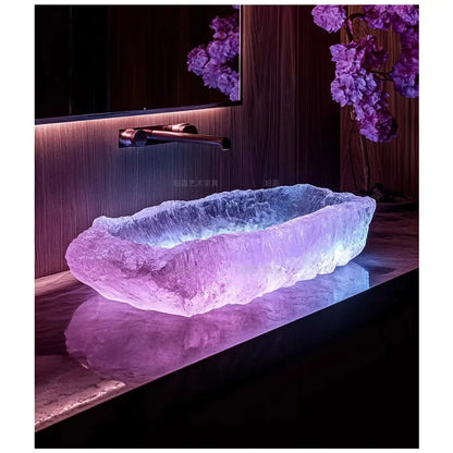 Resin dream crystal stone wash basin custom sales office model room bathroom single basin art table basin - Kimlud