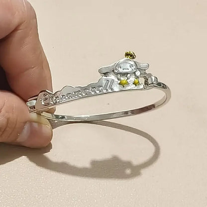 Sanrio Necklace Metal Adjustable Open Ring Bracelet Fashion Silver Golden Color Adjustable Knuckle Joint cartoon Jewelry Gifts