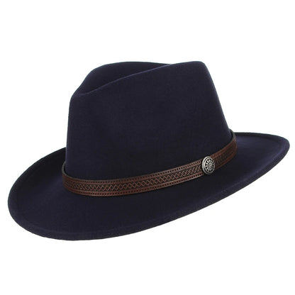 Autumn Winter Western Cowboy Hat for Men Women Wide Brim Fedora Jazz Hats Cowgirl Hat with Belt | Kimlud Outdoor Mid...