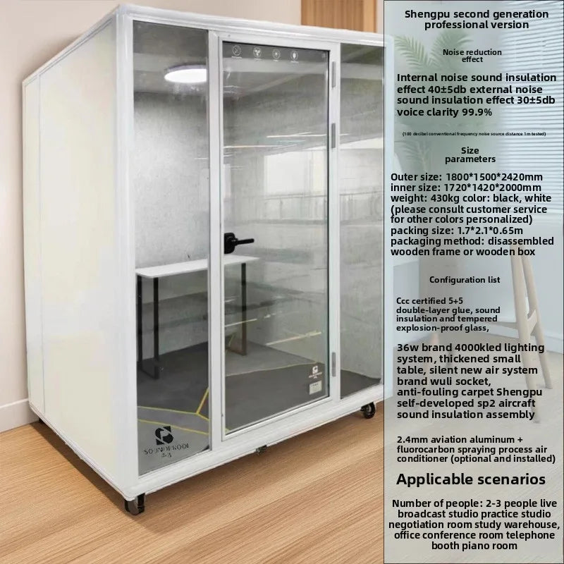 Modern Moveable Live Broadcast Studio Soundproof Room For Office Building Hotel Hospital School Workshop Home Office...