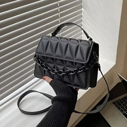 Diamond chain handbag women's fashion retro embossed small square bag women's single shoulder crossbody bag a bag