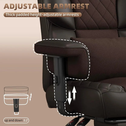 Big and Tall Office Chair, Computer Chair with Soft Adjustable Armrests, Ergonomic High Back Gaming Chair with Lumbar Support